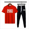 Black Pubg printed summer gymwear trackuit trouser & t-shirt for men and boys