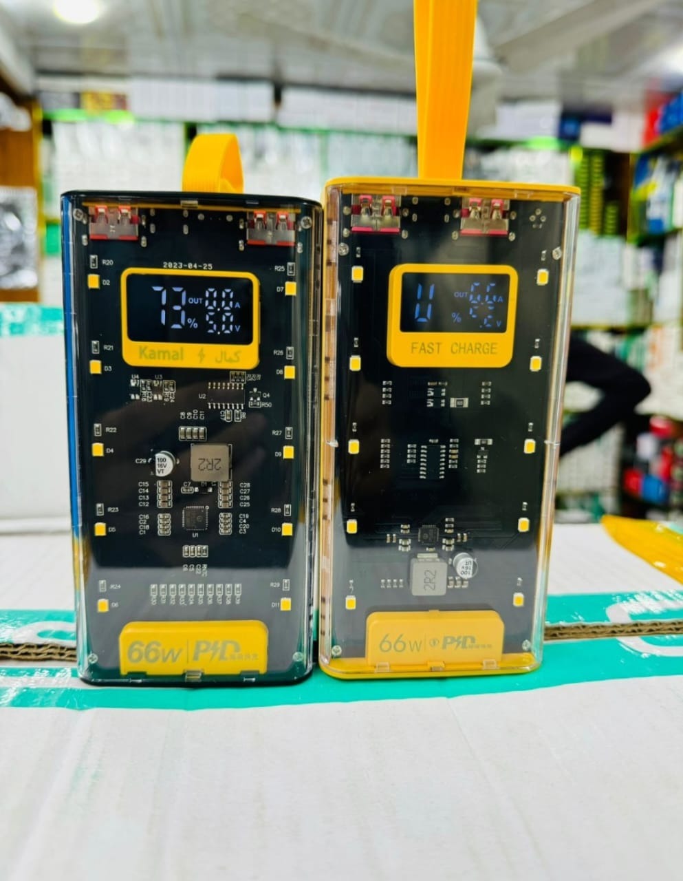 20000 MAH 66W FAST CHARGING TRANSPARENT POWER BANK-POWER BANK FOR ANDROID I Phone-Fast charging power bank-Transparent power bank-Portable 66W power bank-Mini fast charging power bank-Large capacity power bank-Power bank-Led Crystal display power bank.