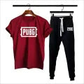 Black Pubg printed summer gymwear trackuit trouser & t-shirt for men and boys