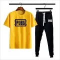 Black Pubg printed summer gymwear trackuit trouser & t-shirt for men and boys