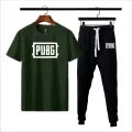 Black Pubg printed summer gymwear trackuit trouser & t-shirt for men and boys