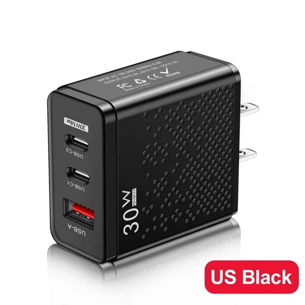 30W Fast Charger USB C Charger PD Adapter Quick Charge 3.0 For iPhone Samsung Xiaomi Travel Mobile Phone USB Type C Wall Charger