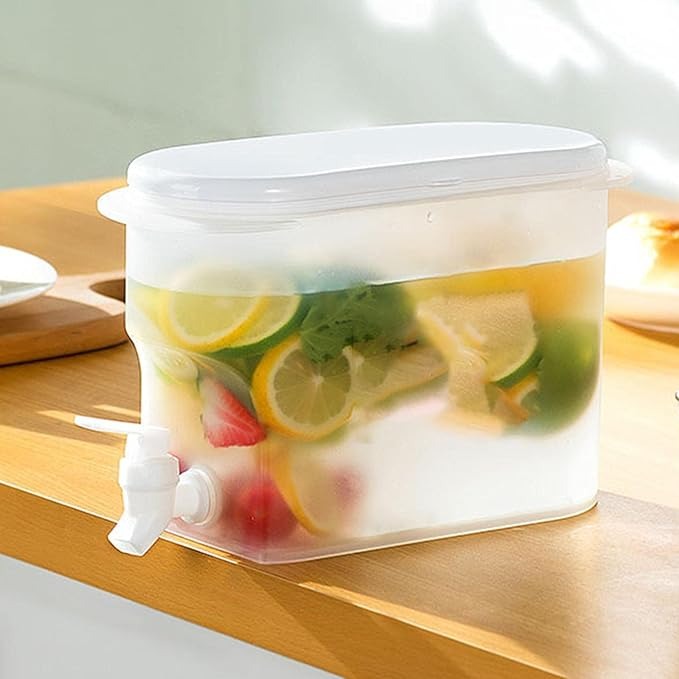 3.5L Beverage Dispenser for Fridge Juice Jug for Refrigerator Plastic Hands-Free Beverage Dispensers Juice Dispenser for fridge Lemonade Container Countertop Drink Dispenser with Spigot