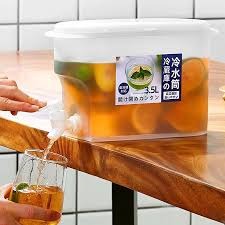 3.5L Beverage Dispenser for Fridge Juice Jug for Refrigerator Plastic Hands-Free Beverage Dispensers Juice Dispenser for fridge Lemonade Container Countertop Drink Dispenser with Spigot