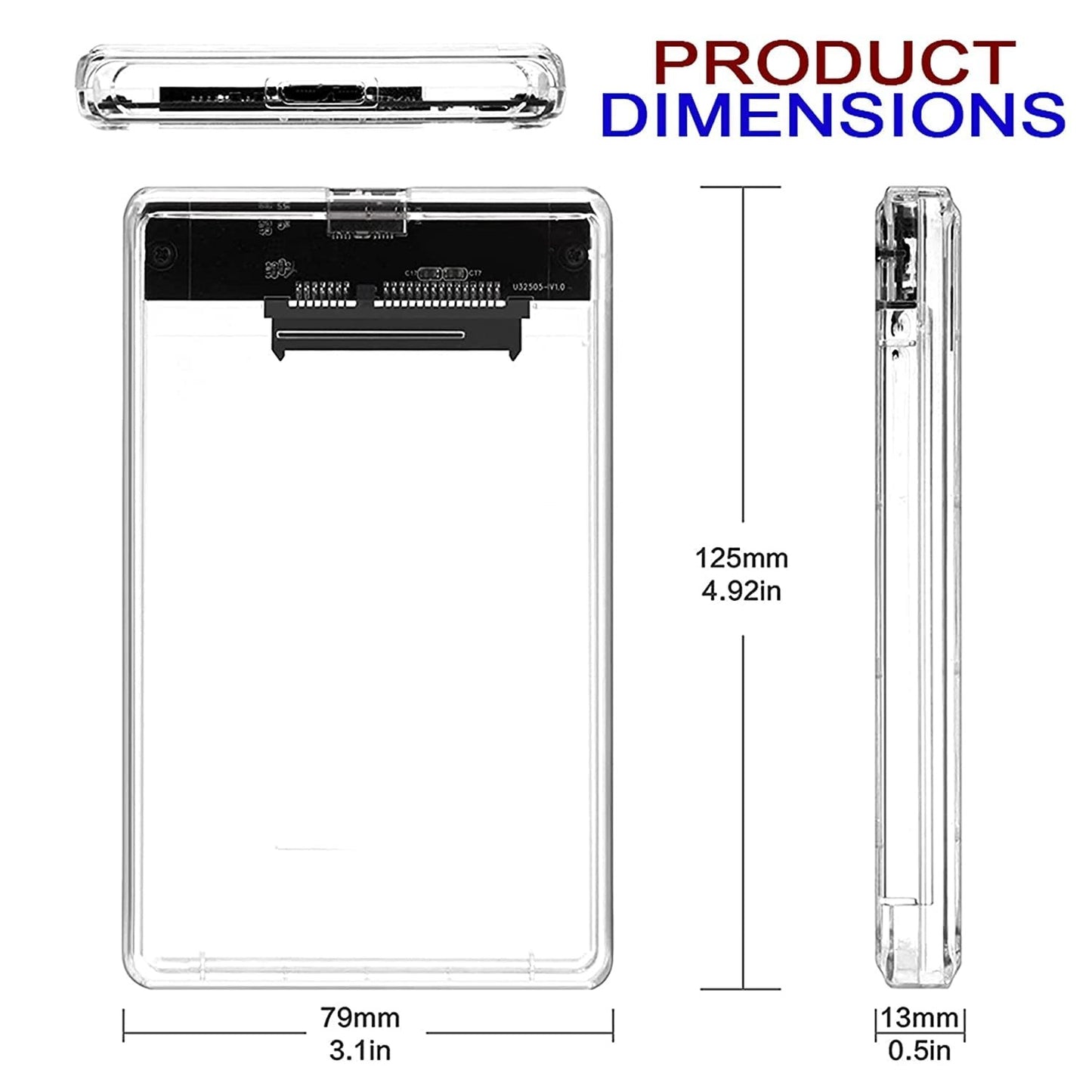 USB 3.0 Portable HDD SSD 2.5" Hardrive External Case - 2.5" Hard Drive Case 5Gbps High Speed Fast Data Transfer