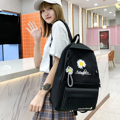 4pcs school backpack for male female boys girls Children School Bags For Girls Boys Canvas SchoolBag Fashion Kids Backpack Teenager Rucksack Cute backpack child pure top quality fabric best material