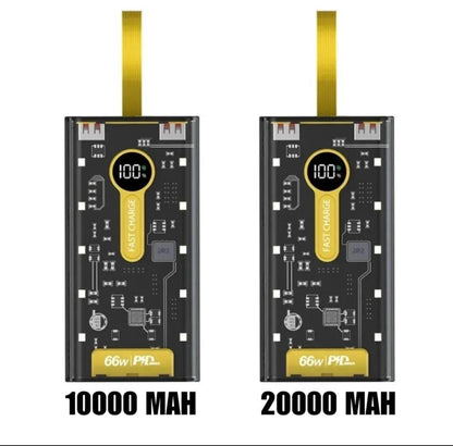 20000 MAH 66W FAST CHARGING TRANSPARENT POWER BANK-POWER BANK FOR ANDROID I Phone-Fast charging power bank-Transparent power bank-Portable 66W power bank-Mini fast charging power bank-Large capacity power bank-Power bank-Led Crystal display power bank.