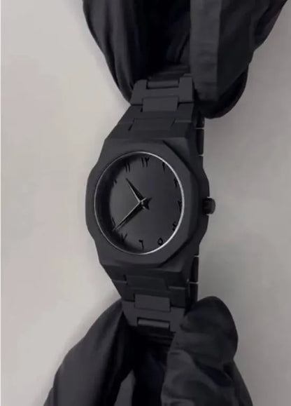 Arabic Aura Watch 2025 Black Modern Creative Design Waterproof Stainless Steel Chain Quartz Movement, watch for boys, watches for mens, watches for boys, watch for kids, watch for men luxury, watch box for men,