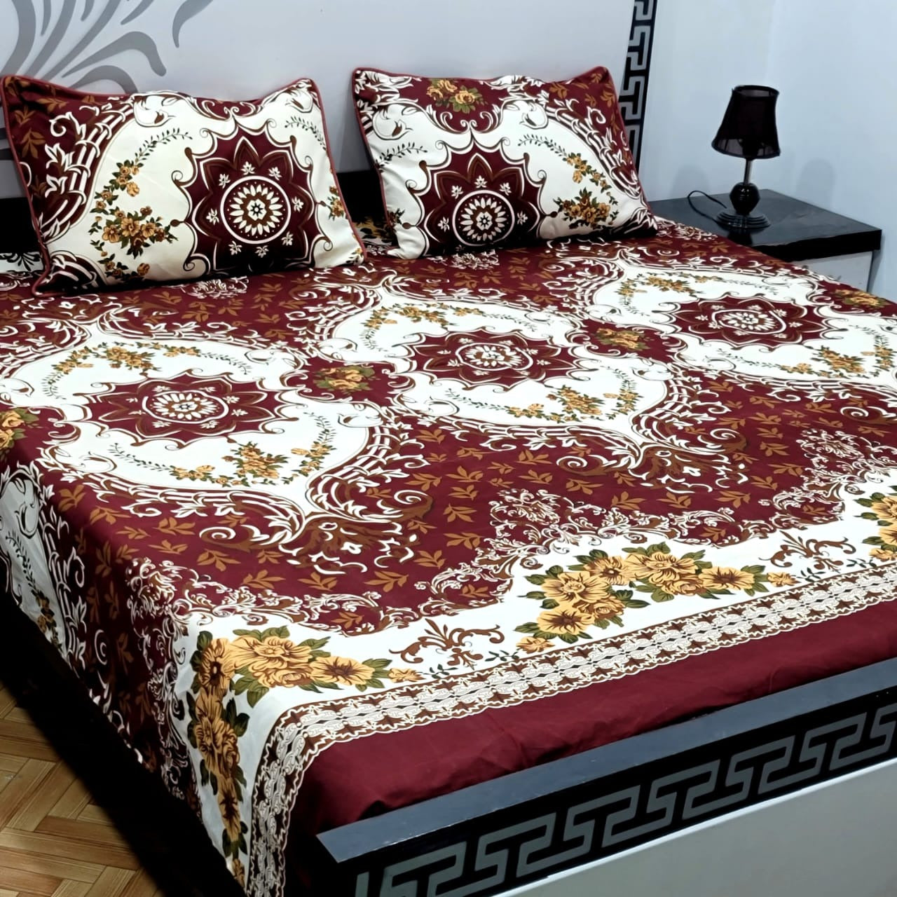 Dazzling Point High Quality KING SIZE Fine Soft Cotton Unique Designed Top Famous Colors Bedsheet