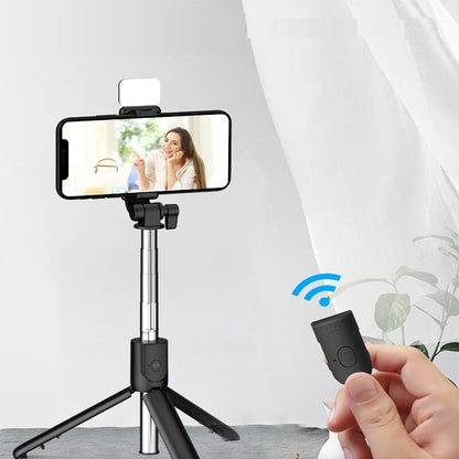 Original 4 IN 1 Wireless Selfie Stick Tripod 70CM / 110CM / 165CM /170cm Height R1S/ R1/ JC16 / JC16H /JC18/ With Light & without Light Bluetooth Shutter Foldable Selfie stick for all Phones Tripod Stand Videos Photography Traveling Tiktok YouTube Vlogs