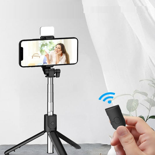 Original 4 IN 1 Wireless Selfie Stick Tripod 70CM / 110CM / 165CM /170cm Height R1S/ R1/ JC16 / JC16H /JC18/ With Light & without Light Bluetooth Shutter Foldable Selfie stick for all Phones Tripod Stand Videos Photography Traveling Tiktok YouTube Vlogs