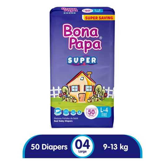 Bona Papa Super Diapers - Super Economy Pack - Large Size 4 - 50 Pcs