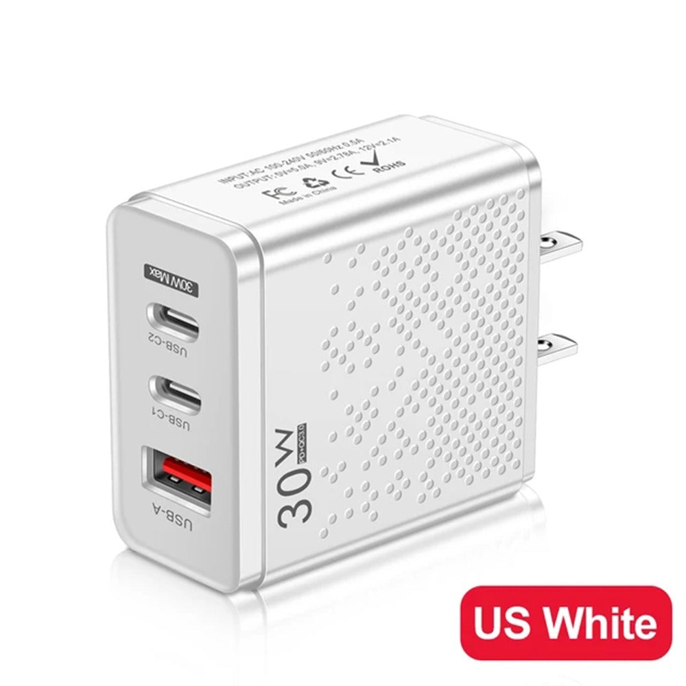 30W Fast Charger USB C Charger PD Adapter Quick Charge 3.0 For iPhone Samsung Xiaomi Travel Mobile Phone USB Type C Wall Charger