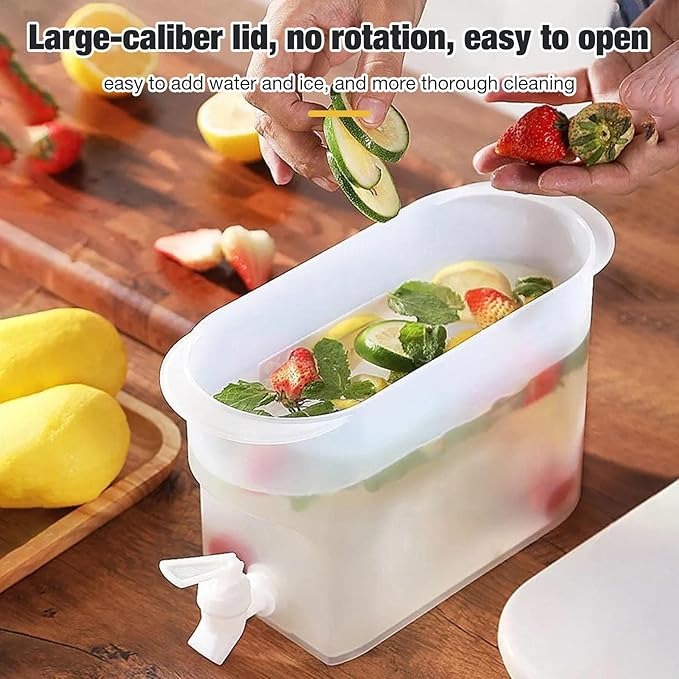 3.5L Beverage Dispenser for Fridge Juice Jug for Refrigerator Plastic Hands-Free Beverage Dispensers Juice Dispenser for fridge Lemonade Container Countertop Drink Dispenser with Spigot