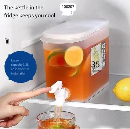 3.5L Beverage Dispenser for Fridge Juice Jug for Refrigerator Plastic Hands-Free Beverage Dispensers Juice Dispenser for fridge Lemonade Container Countertop Drink Dispenser with Spigot