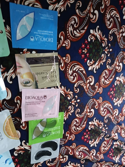BIOAQUA Pack of 15 Moisturizing Facial Face Sheet Mask, Lip mask, Eye mask, Hydrating, Radiance Boost, , Moisturizing, Skin Care Sheet Mask