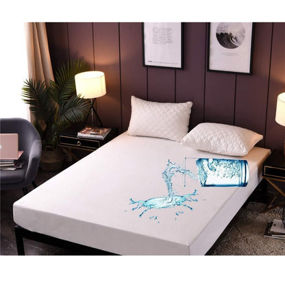King Size - 100% Waterproof Mattress Cover With Strong Elastic Grip 72 x 78 Inches / 6 x 6.5 Feet - Bed Cover Premium Quality Mattress Protector In Fitted Sheet Style
