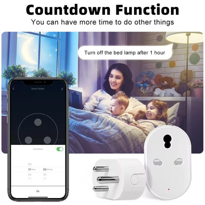 16A Smart Wifi Plug Socket - 3 Pin WiFi Plug for AC, Motor, Freezer, Heaters, TVs, Fan Wifi Smart Switch With Power Monitoring Smart Life App, Alexa and Google Assistant, Watt meter 16 ampere wifi plug, 3 pin round power plug, watt meter