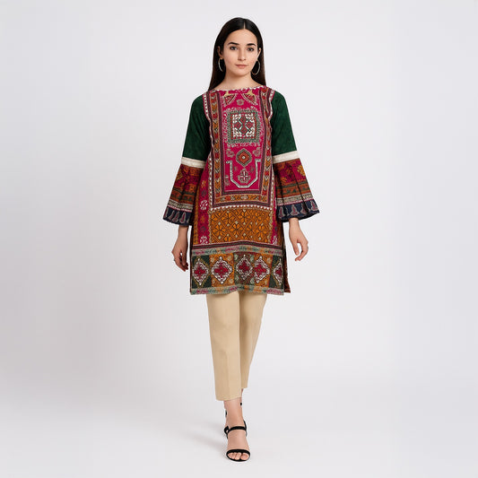 Shah Kamal Fabrics Unstitched Suit 1 Piece Trending All-over New Season Collection-Swiss Lawn Printed Shirt For Women-SL72