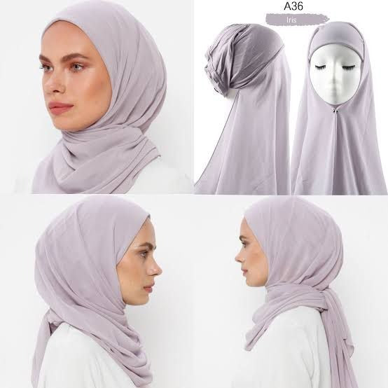 Instant Hijab & Under Cap Attached Ready To Wear Scarf Modest Turban