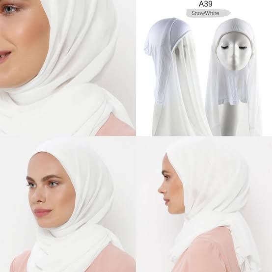 Instant Hijab & Under Cap Attached Ready To Wear Scarf Modest Turban