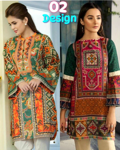 Shah Kamal Fabrics Unstitched Suit 1 Piece Trending All-over New Season Collection-Swiss Lawn Printed Shirt For Women-SL72