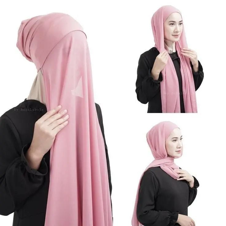 Instant Hijab & Under Cap Attached Ready To Wear Scarf Modest Turban